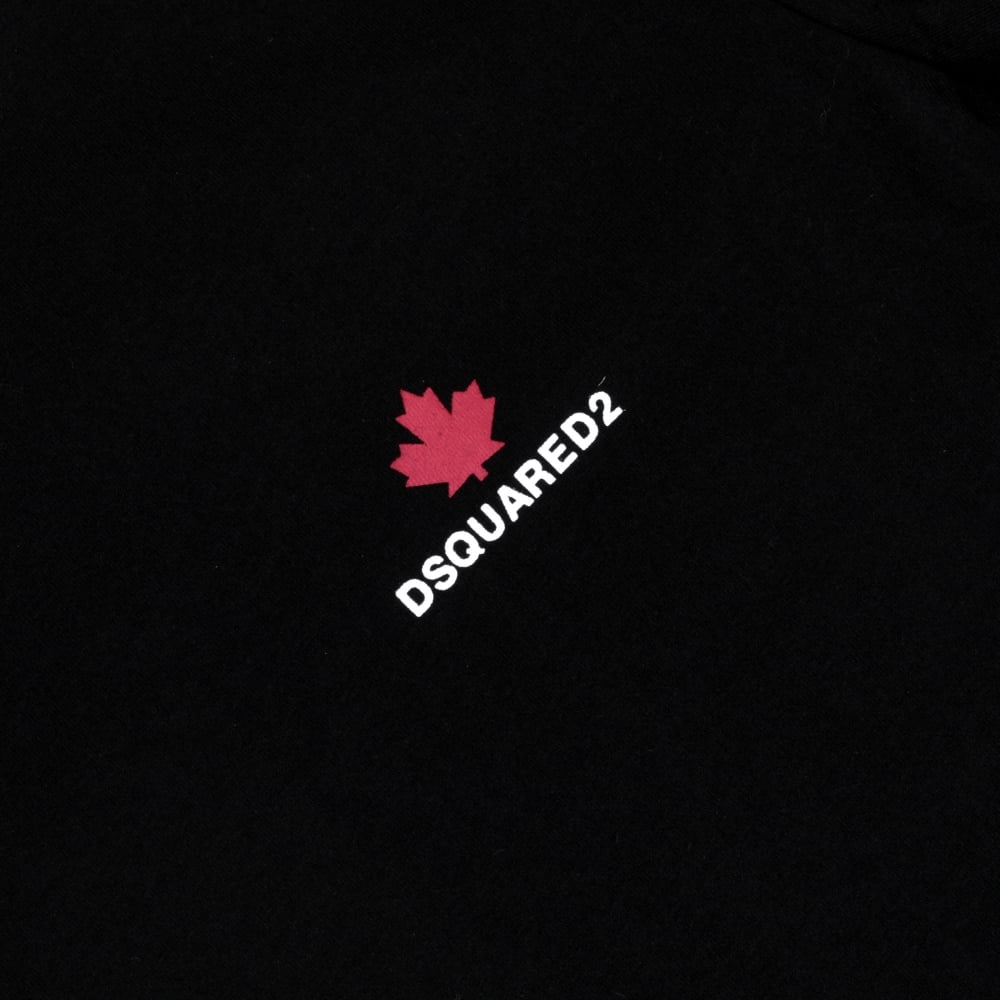 Short Sleeve Regular Fit Cotton Made Crew Neck T-shirt in black with Maple Leaf Chest Logo