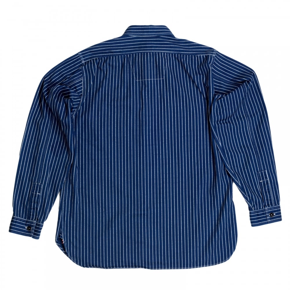 Navy Striped Wabash SC25551A Slim Fit Long Sleeve Work Shirt from Fiction Romance Collection by Sugar Cane
