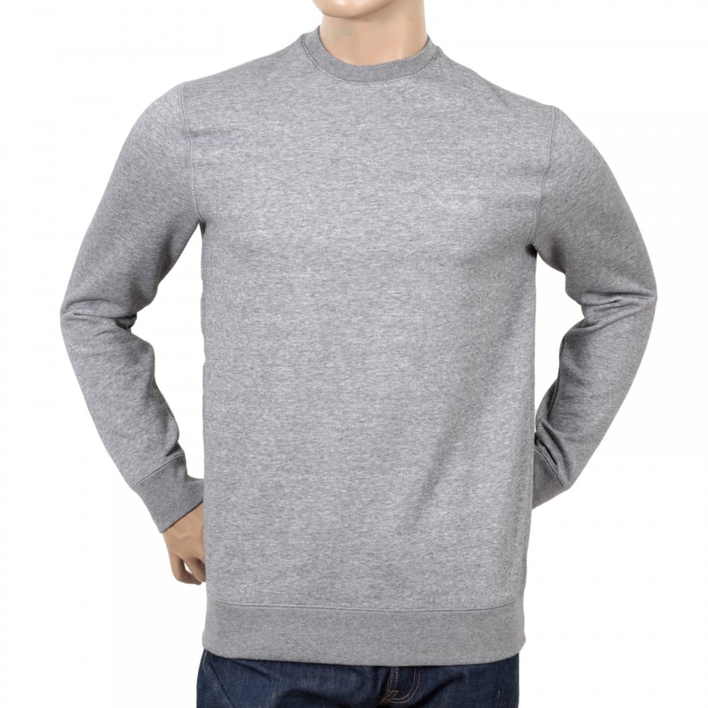 Armani Jeans Marl Grey Regular Fit Crew Neck Sweatshirt for Men with AJ Eagle Chest Logo AJM6460