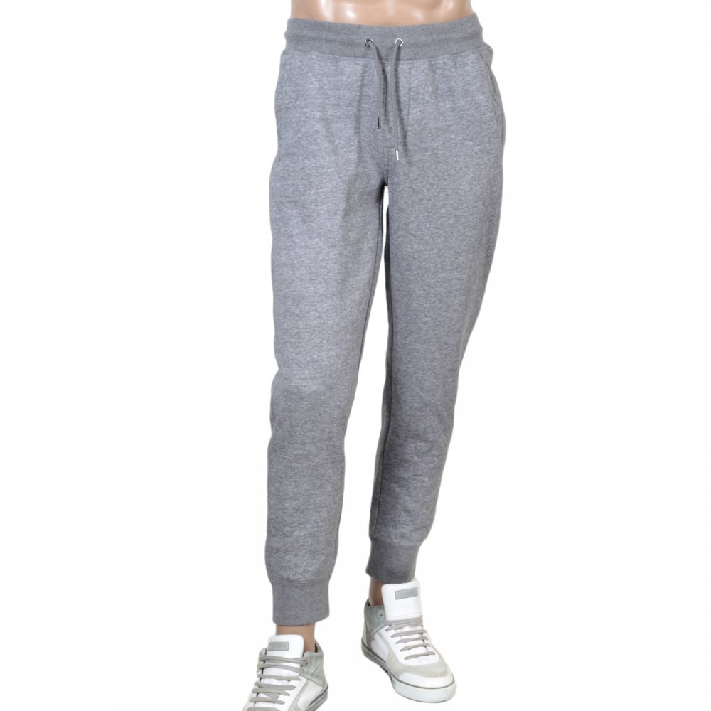Armani Jeans Marl Grey Regular Fit Track Pants for Men with Cuffed Bottoms AJM6455