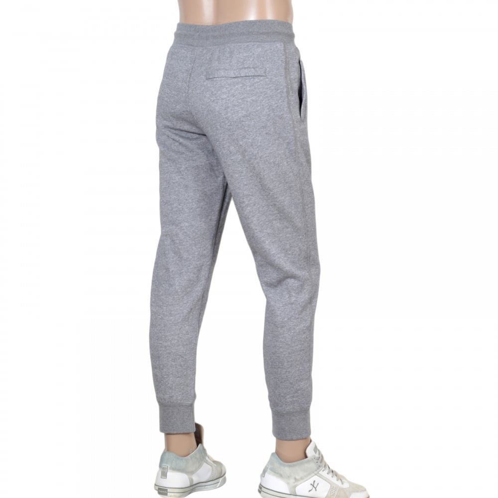 Armani Jeans Marl Grey Regular Fit Track Pants for Men with Cuffed Bottoms AJM6455