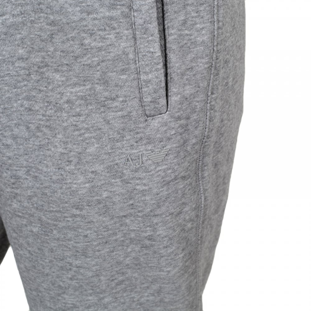 Armani Jeans Marl Grey Regular Fit Track Pants for Men with Cuffed Bottoms AJM6455