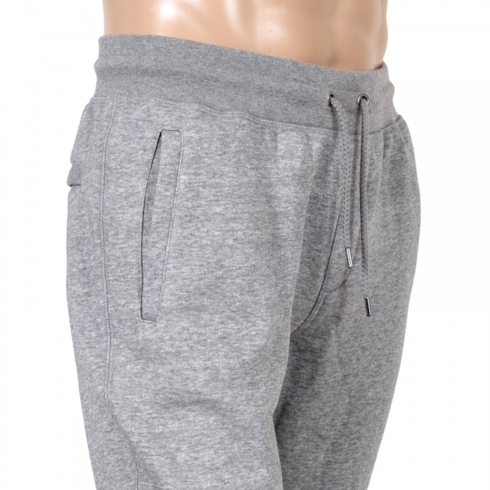 Armani Jeans Marl Grey Regular Fit Track Pants for Men with Cuffed Bottoms AJM6455