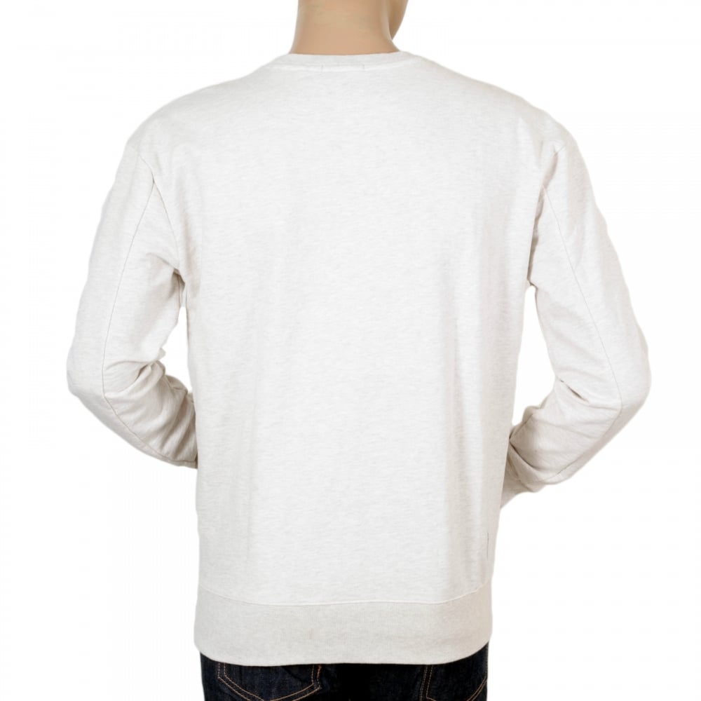 Scotch & Soda Cotton Made Anti Fit Crew Neck Off White Sweatshirt for Men with Flock Print on Front SCOT5594