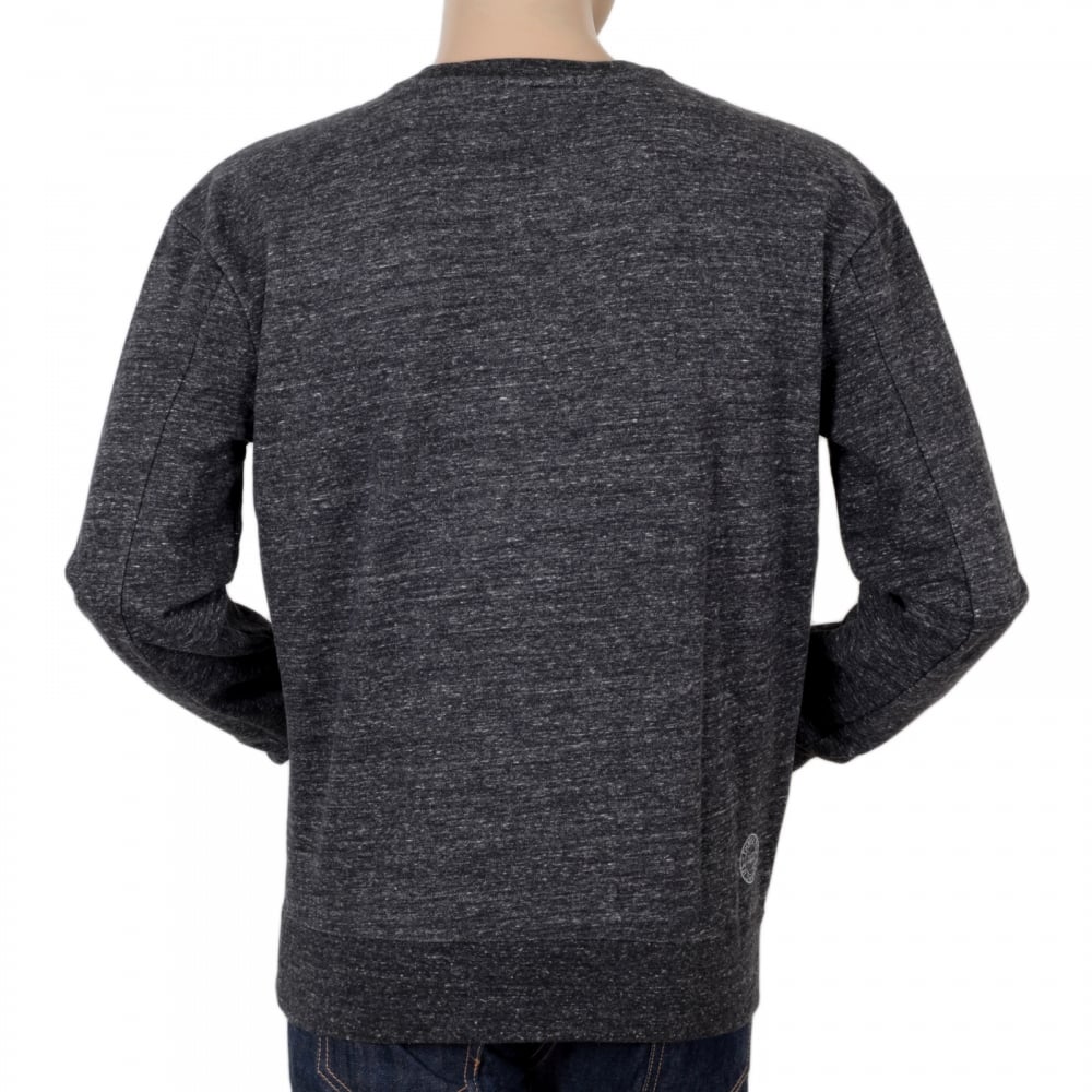 Marl Grey Anti Fit Crew Neck Long Sleeve Sweatshirt from Scotch & Soda with Flock Printed Front SCOT5595