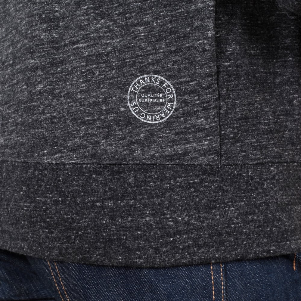 Marl Grey Anti Fit Crew Neck Long Sleeve Sweatshirt from Scotch & Soda with Flock Printed Front SCOT5595
