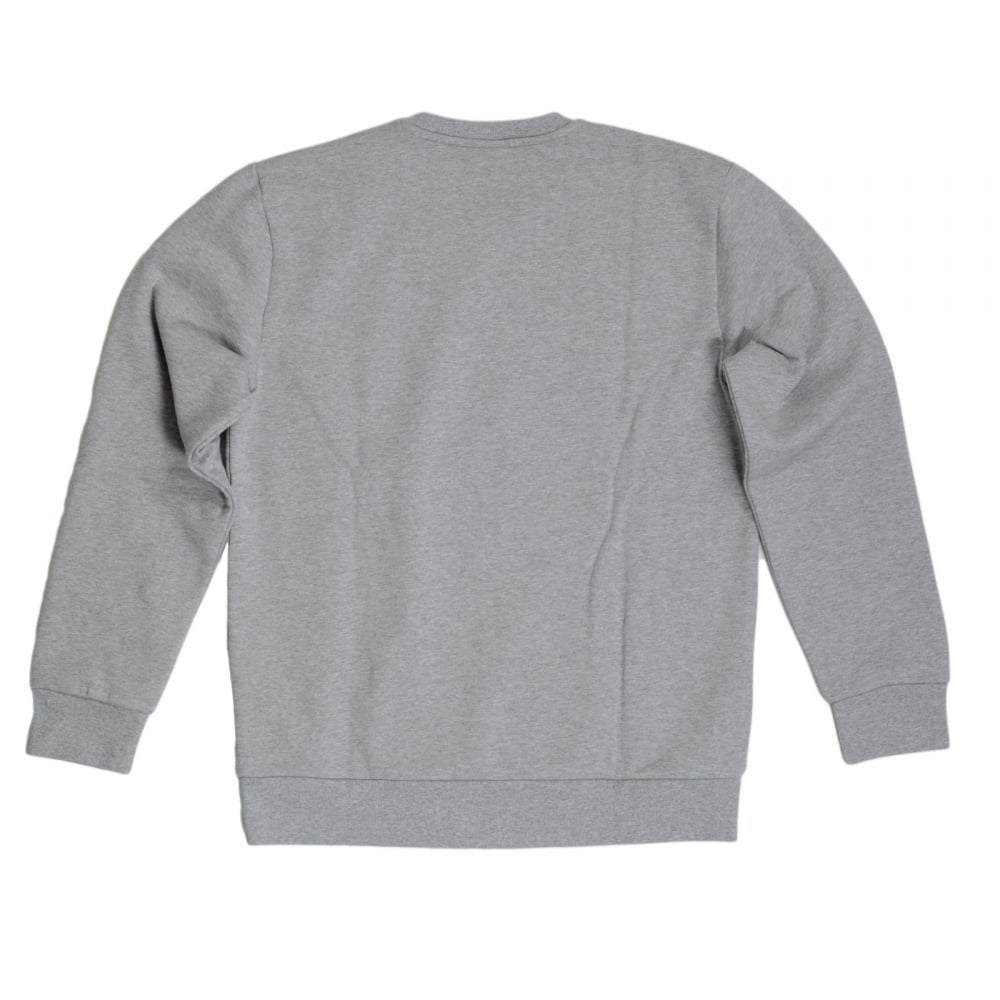Mens Heather Grey Regular Fit Crew Neck Sweatshirt with Black Logo Printed Front by Carhartt CARH6852