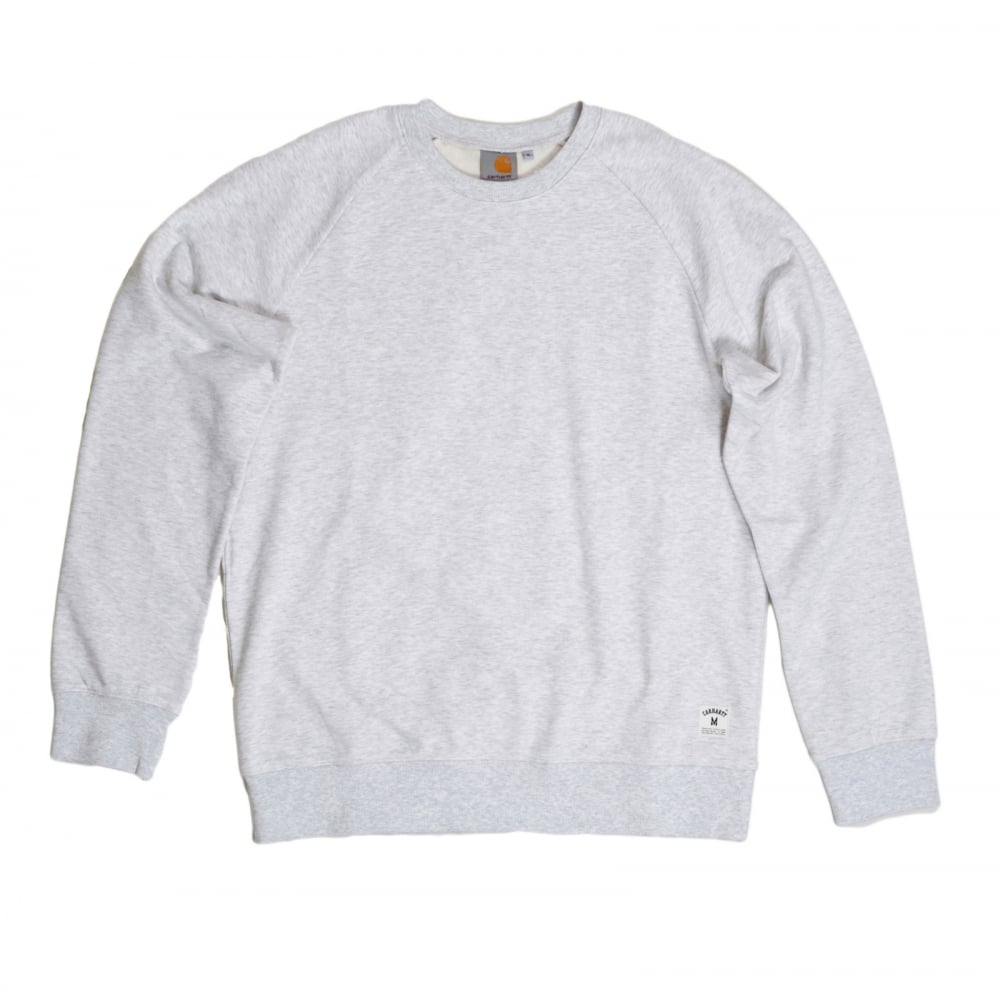 Mens Crew Neck Ash Heather Cotton Mix Holbrook LT Regular Fit Sweatshirt by Carhartt CARH7257