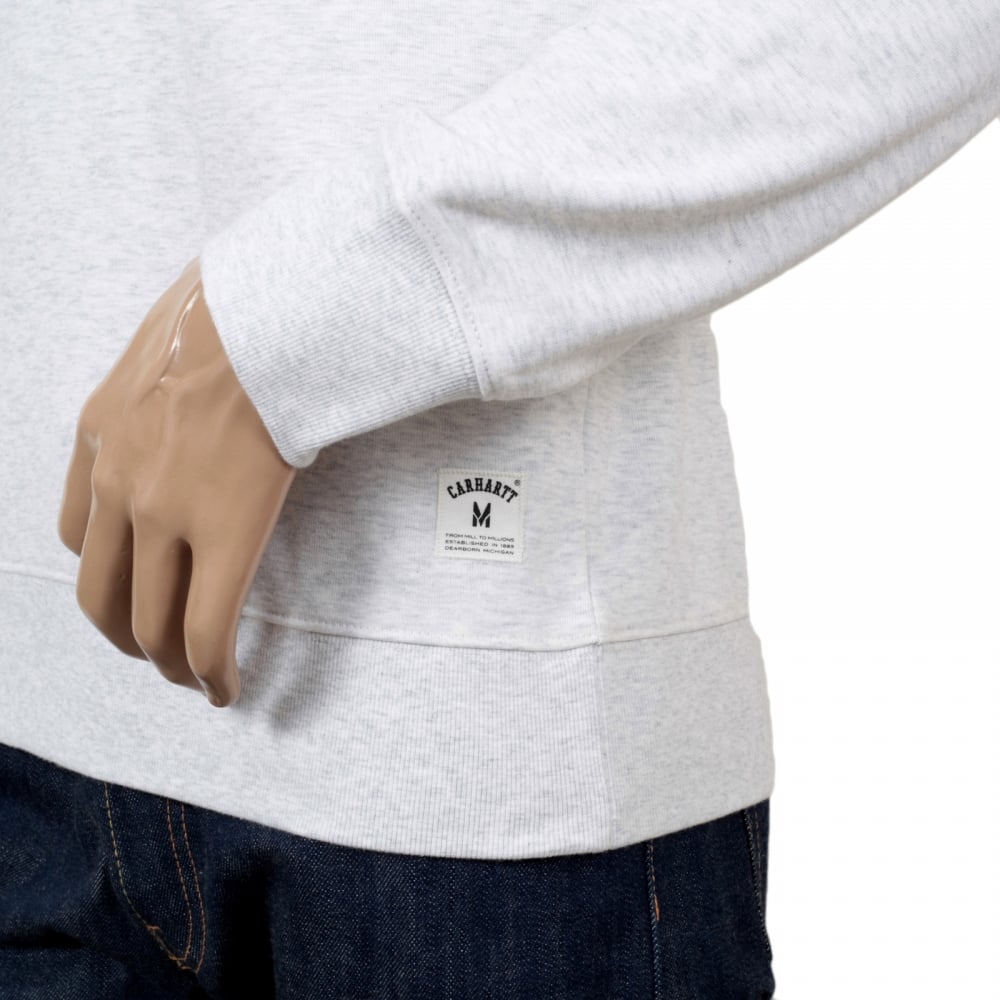 Mens Crew Neck Ash Heather Cotton Mix Holbrook LT Regular Fit Sweatshirt by Carhartt CARH7257