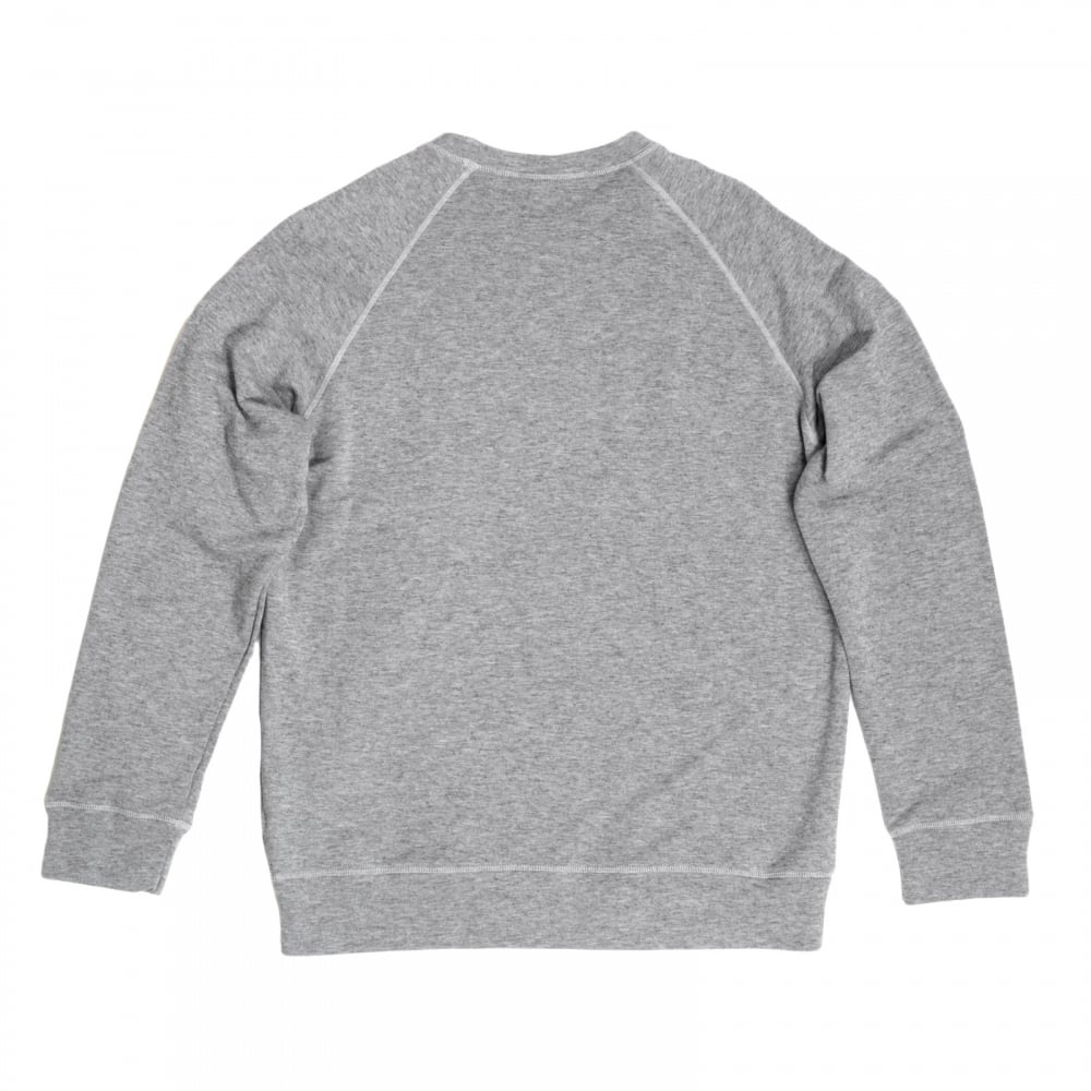 Mens Crew Neck Raglan Sleeve Grey Sweatshirt with Maple Leaf and Text DSquared Logo Branding DSQU6280