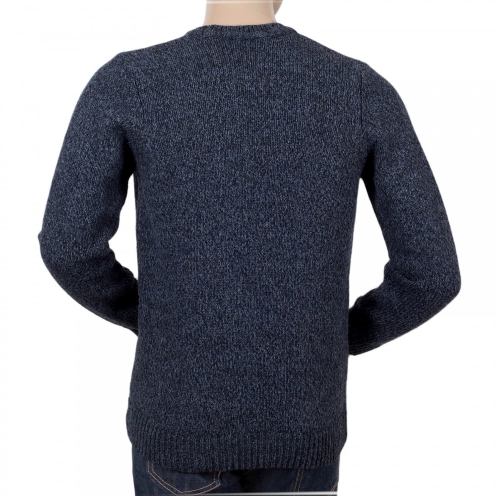 Mens Navy Heather Regular Fit Crew Neck Carhartt Morris Sweater with Heavier Knit CARH6833
