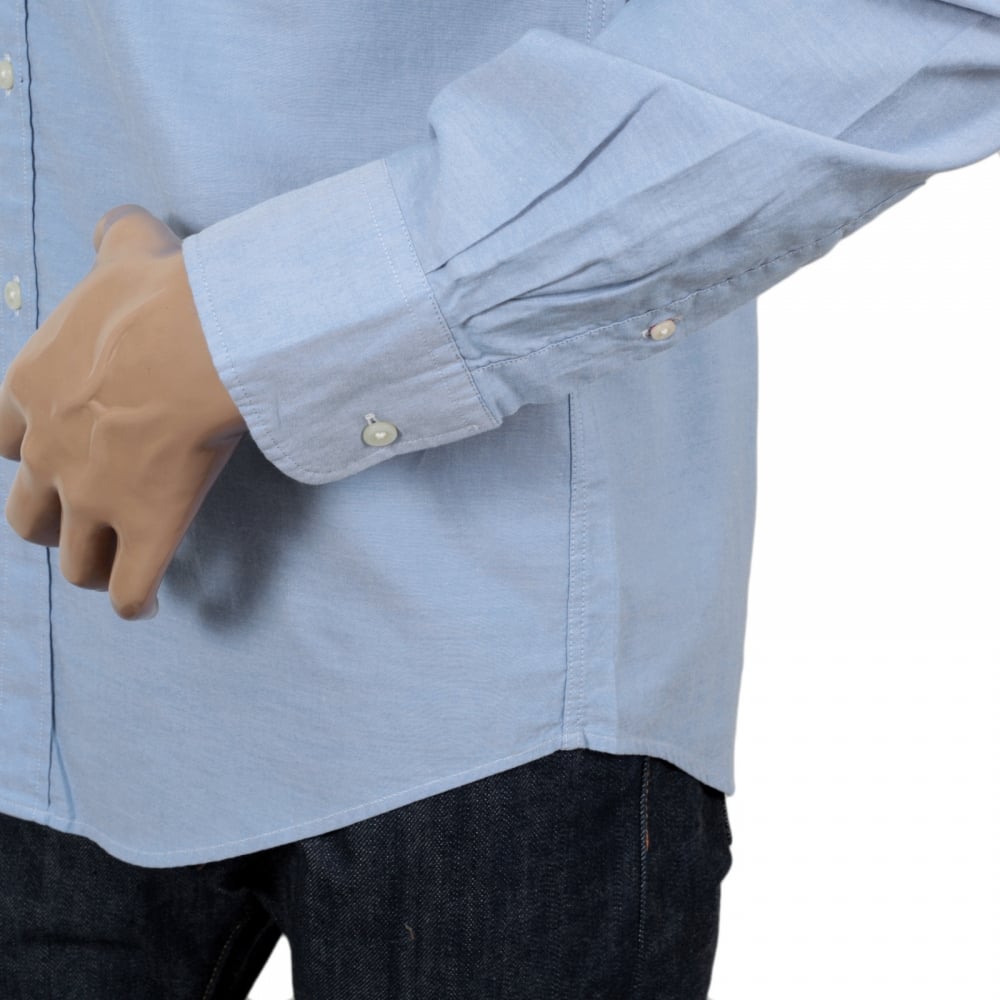 Mens Blue Washed Pinpoint Oxford Regular Fit Cotton Casual Shirt with Button Down Collar by Gant GANT6200
