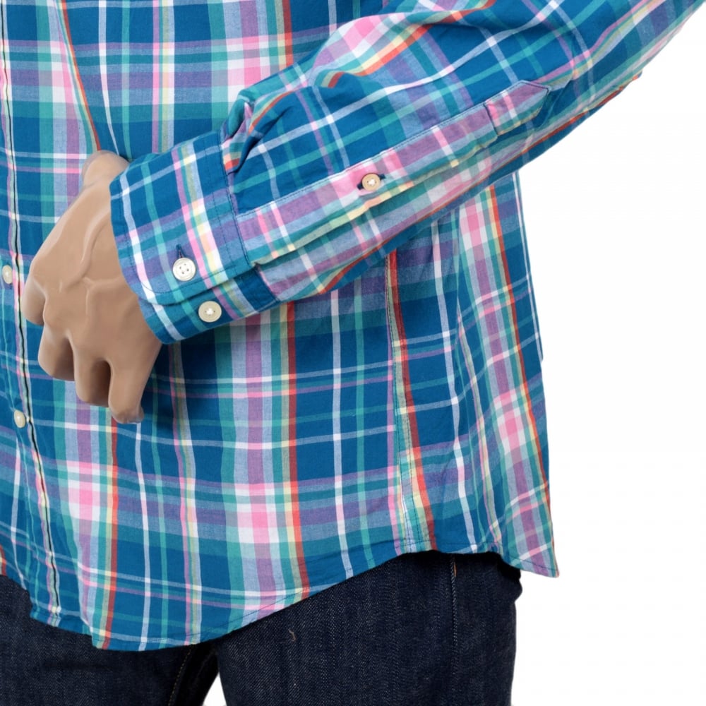 Mens Regular Fit Long Sleeve Button Down Collar Birdie Madras Check Cotton Casual Mens Shirt by Gant