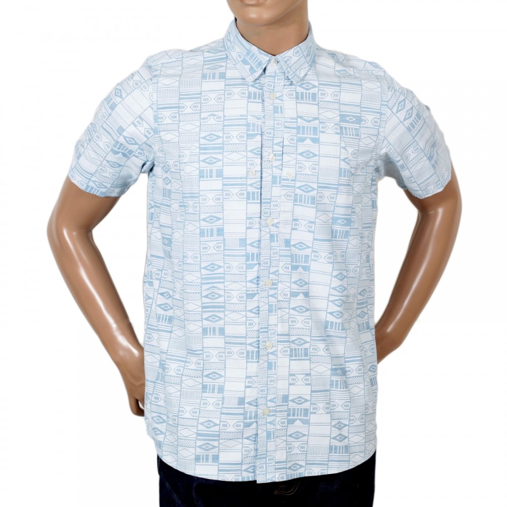 Mens Regular Fit Gary Apache Print Short Sleeve Shirt with Vertical Opening Chest Pockets by Carhartt