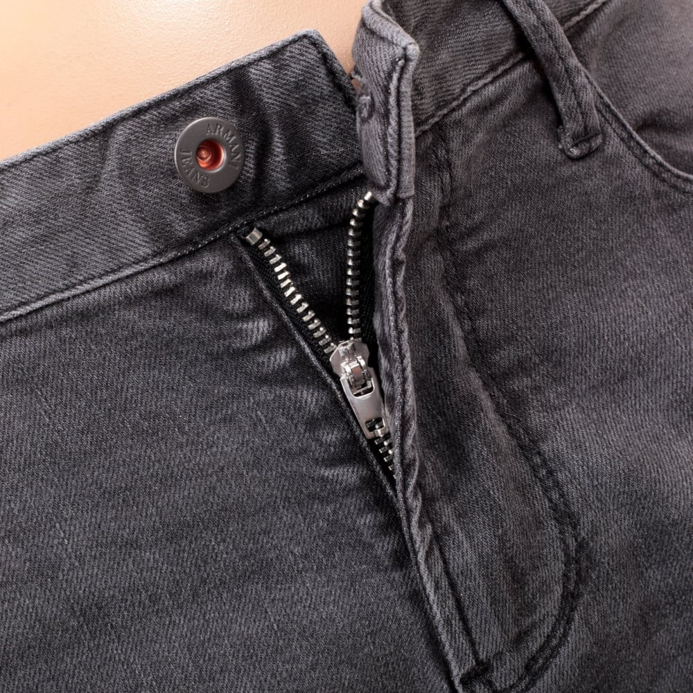 Mens Slim Fit J06 Low Waist Slim Fit  Zip Fly Grey Stretch Cotton Jeans by Armani Jeans