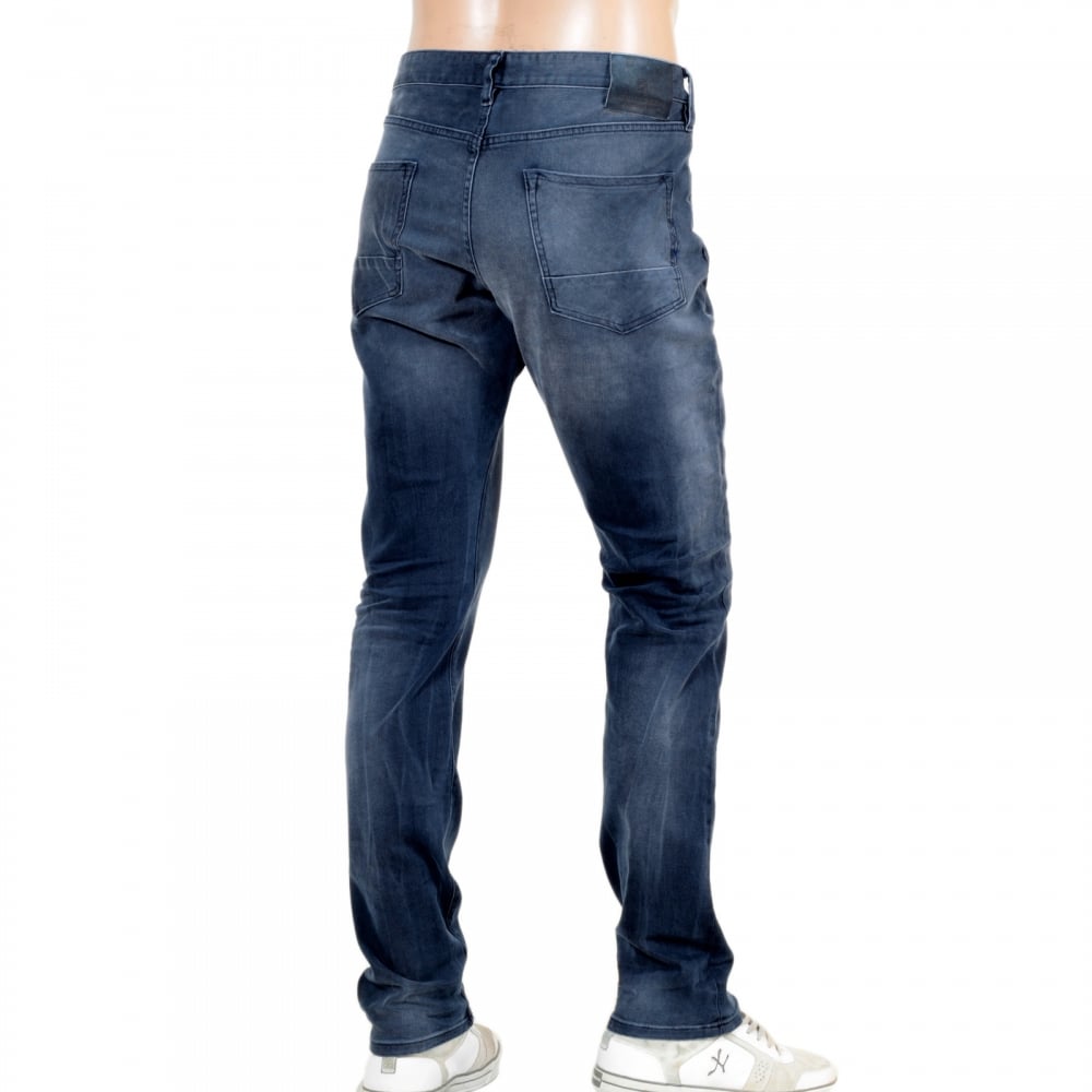 Mens Ralston Washed 102284 Dust Blue Regular Slim Fit Denim Jeans by Scotch and Soda