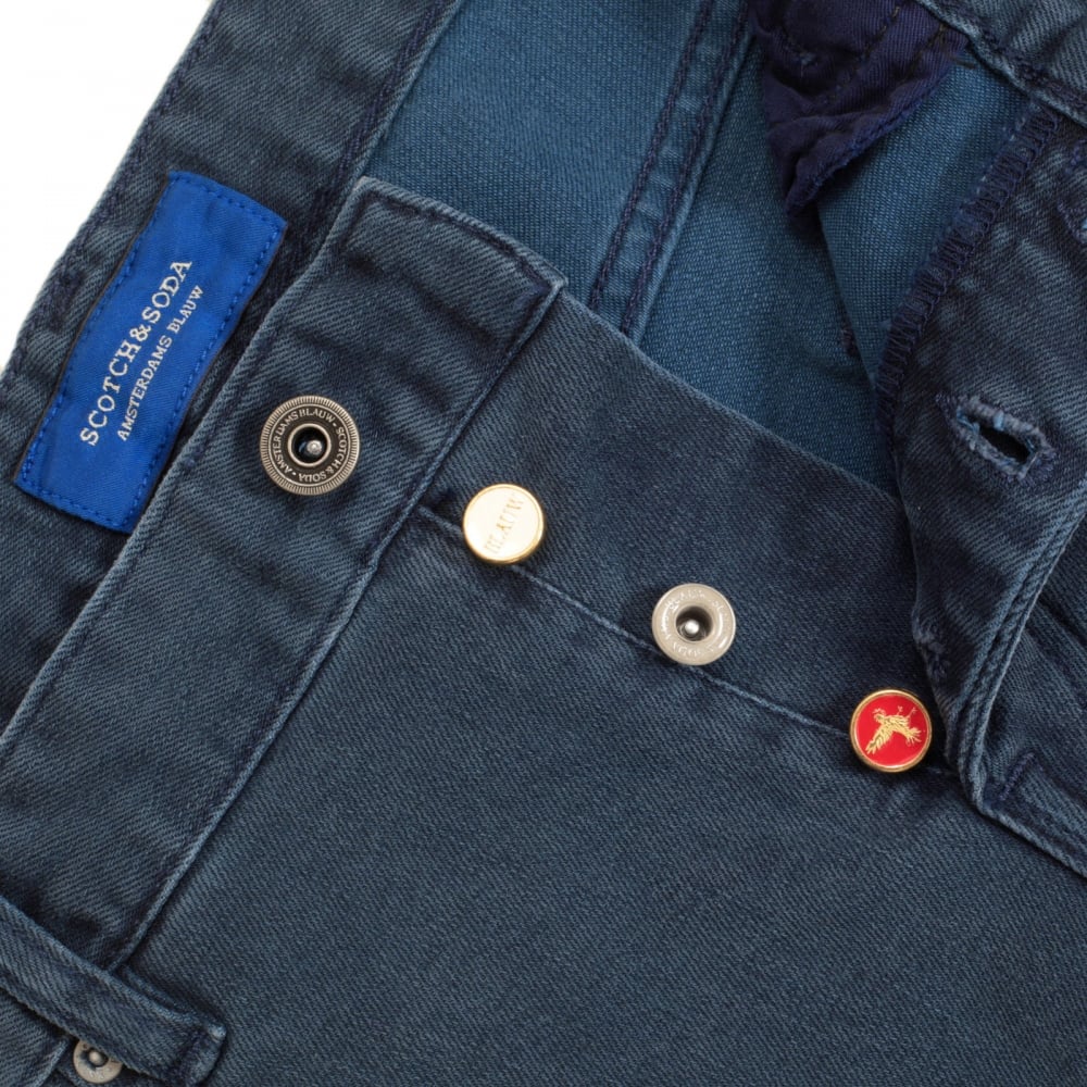 Mens Ralston Washed 102284 Dust Blue Regular Slim Fit Denim Jeans by Scotch and Soda