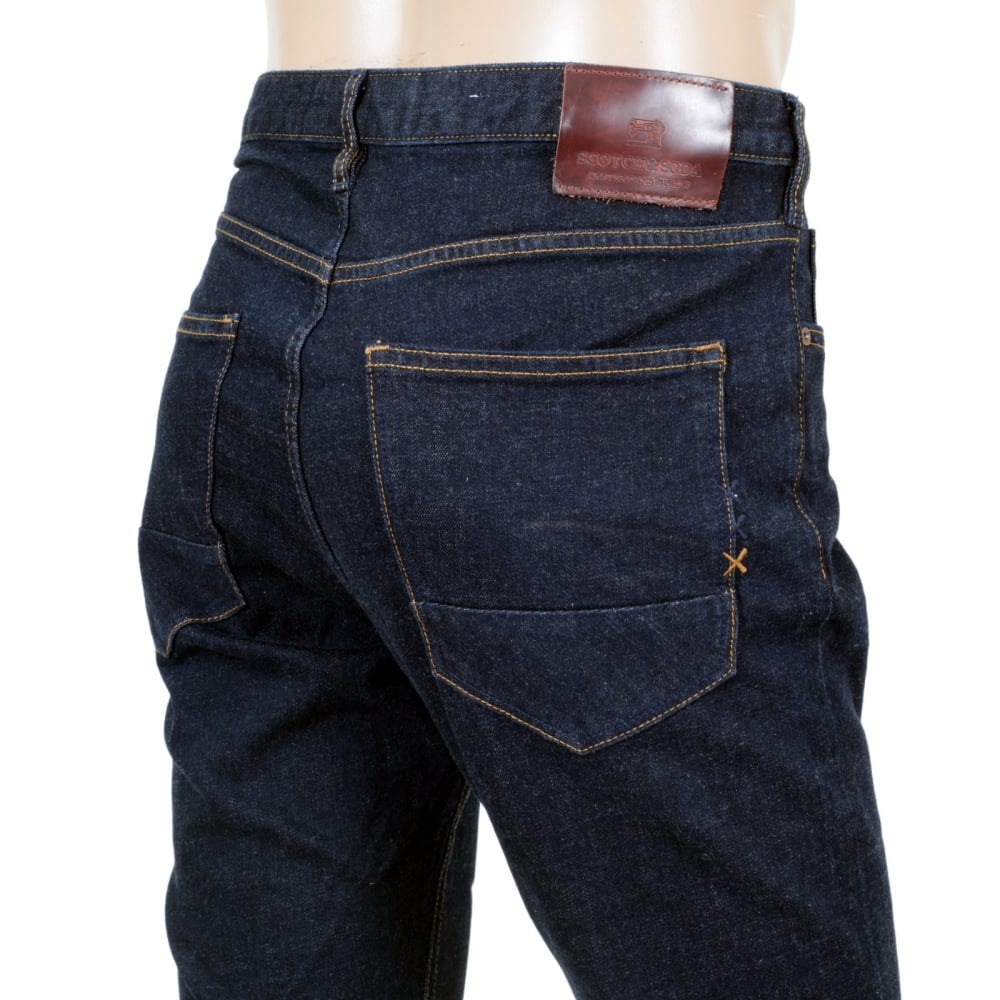 Mens Skim Skinny Fit Touch Down Dark Indigo 100734 Stretch Jeans by Scotch and Soda