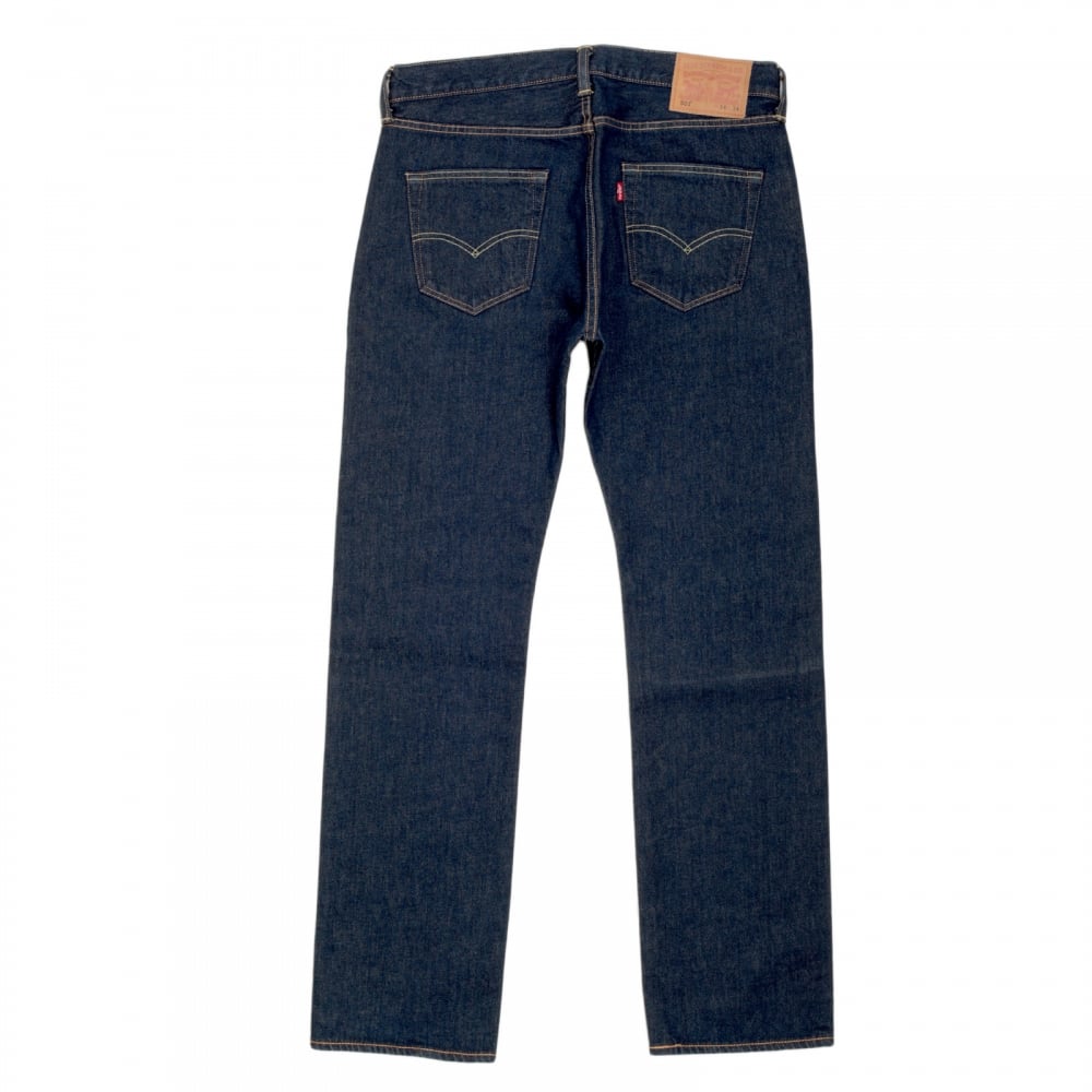 Mens Original Fit 501 Noten Regular Waist Straight Leg Button Fly Dark Indigo Denim Jeans by Levis