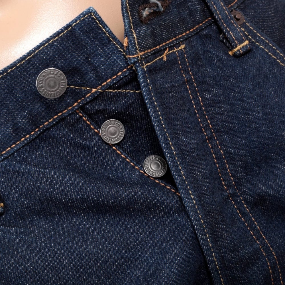 Mens Original Fit 501 Noten Regular Waist Straight Leg Button Fly Dark Indigo Denim Jeans by Levis