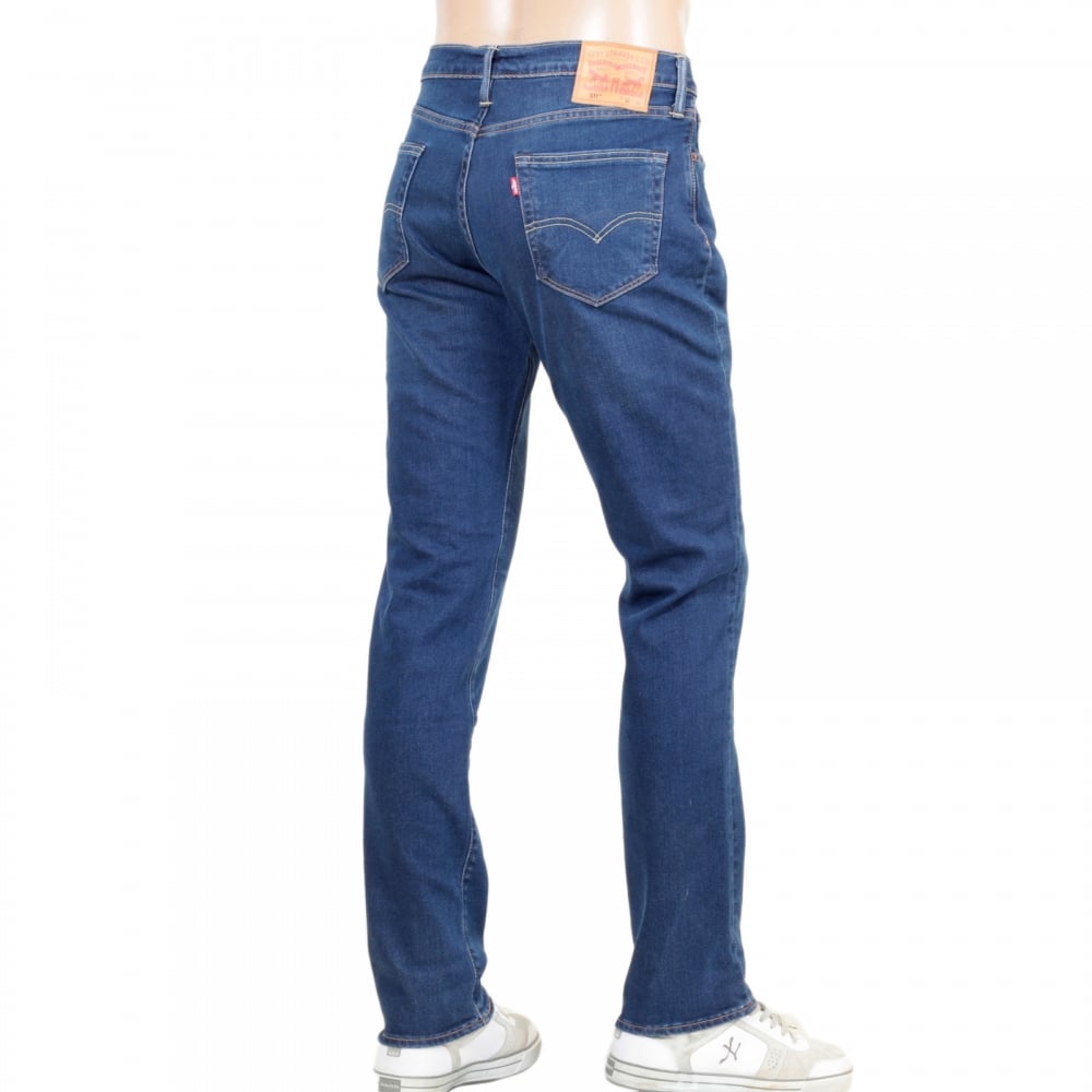 Mens Washed China Blue Slim Fit Low Waist Zip Fly 511 Evolution Jeans by Levis