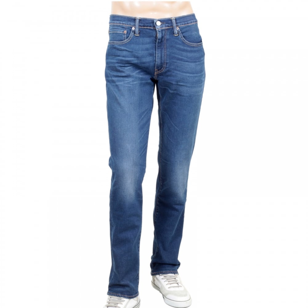 Mens Washed China Blue Slim Fit Low Waist Zip Fly 511 Evolution Jeans by Levis