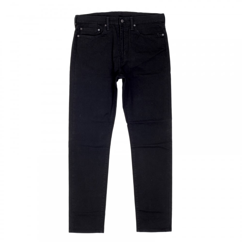 Mens Slim Fit Low Waist Zip Fly 522 Jet Washed Black Stretch Cotton Denim Jeans by Levis