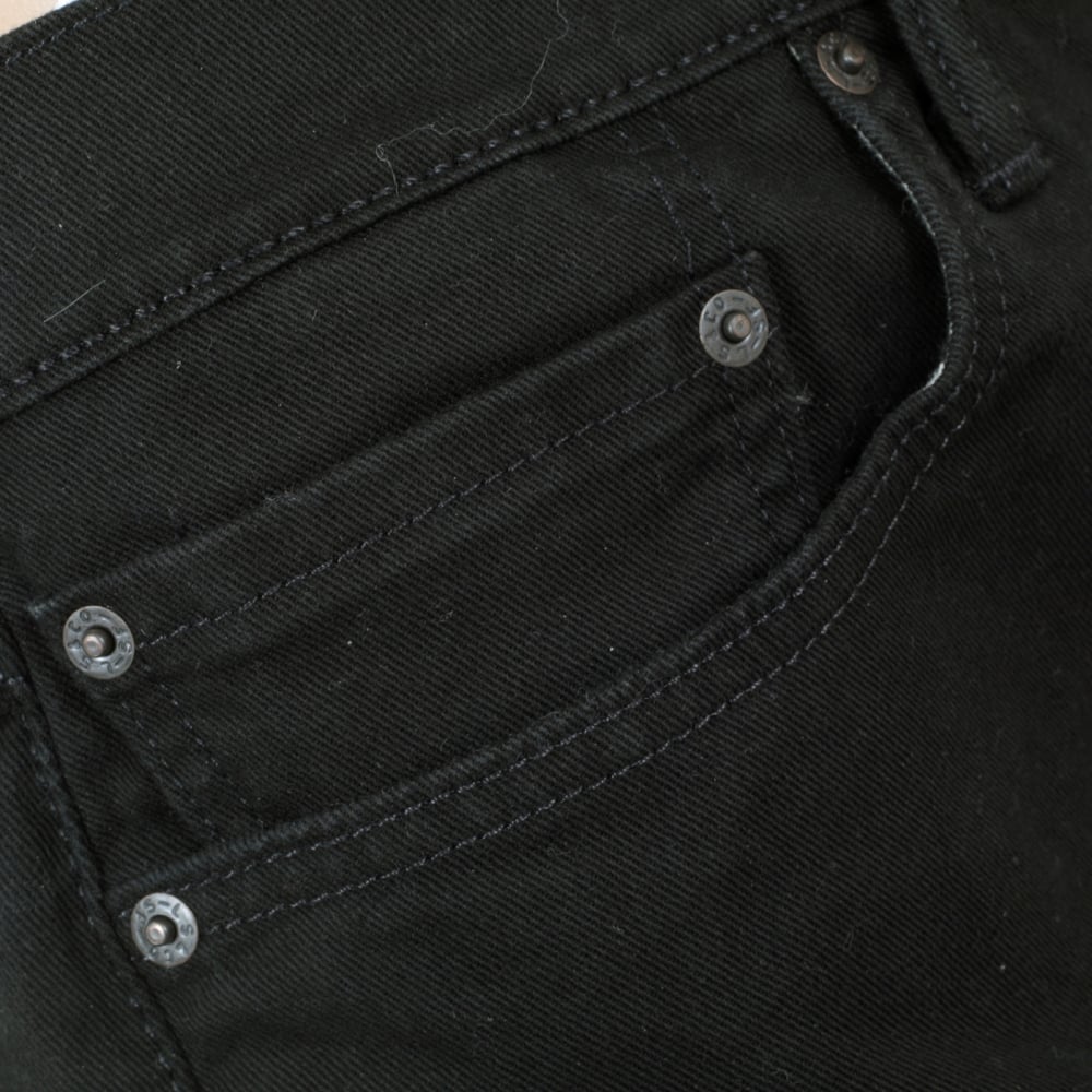Mens Slim Fit Low Waist Zip Fly 522 Jet Washed Black Stretch Cotton Denim Jeans by Levis
