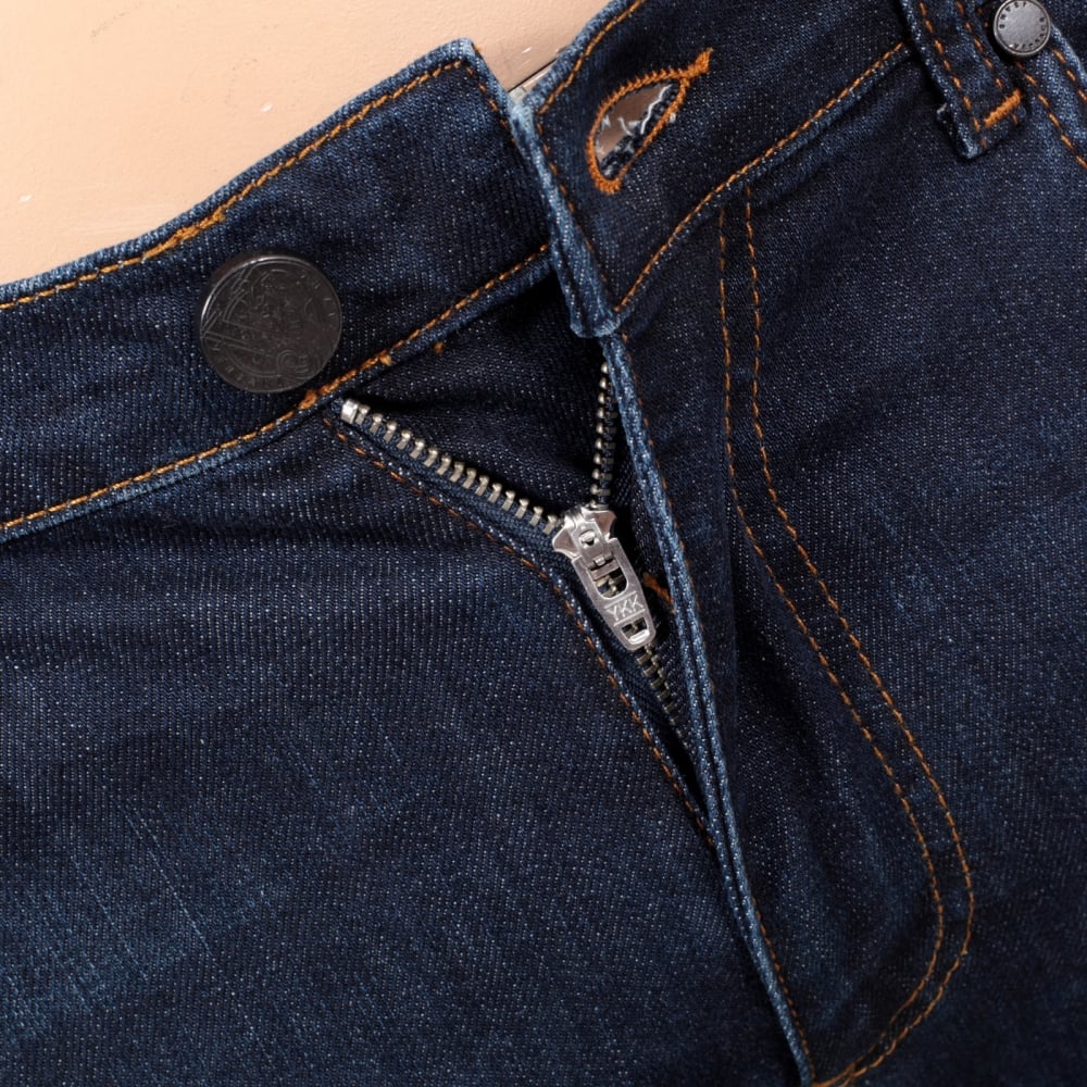 Mens Stretch Skinny Fit Classic Dark Indigo Wash Jeans with Slight Fading by Versace