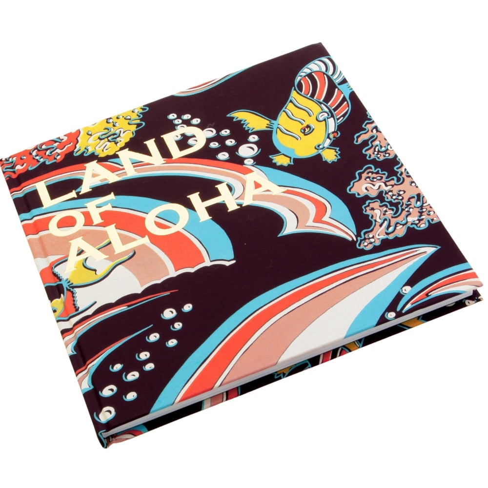 Limited Edition Hardback Aloha Project Image Book with Cover Bound in Brown F/Rayon Hawaiian Shirt Fabric SS01881
