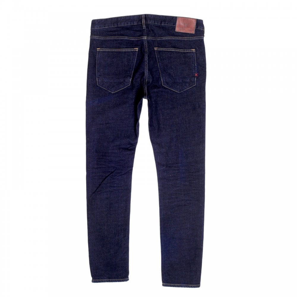 Scotch & Soda Skim 135093 Stretch Skinny Jeans in Dark Indigo for Men with Baked Crease Effect at Knees