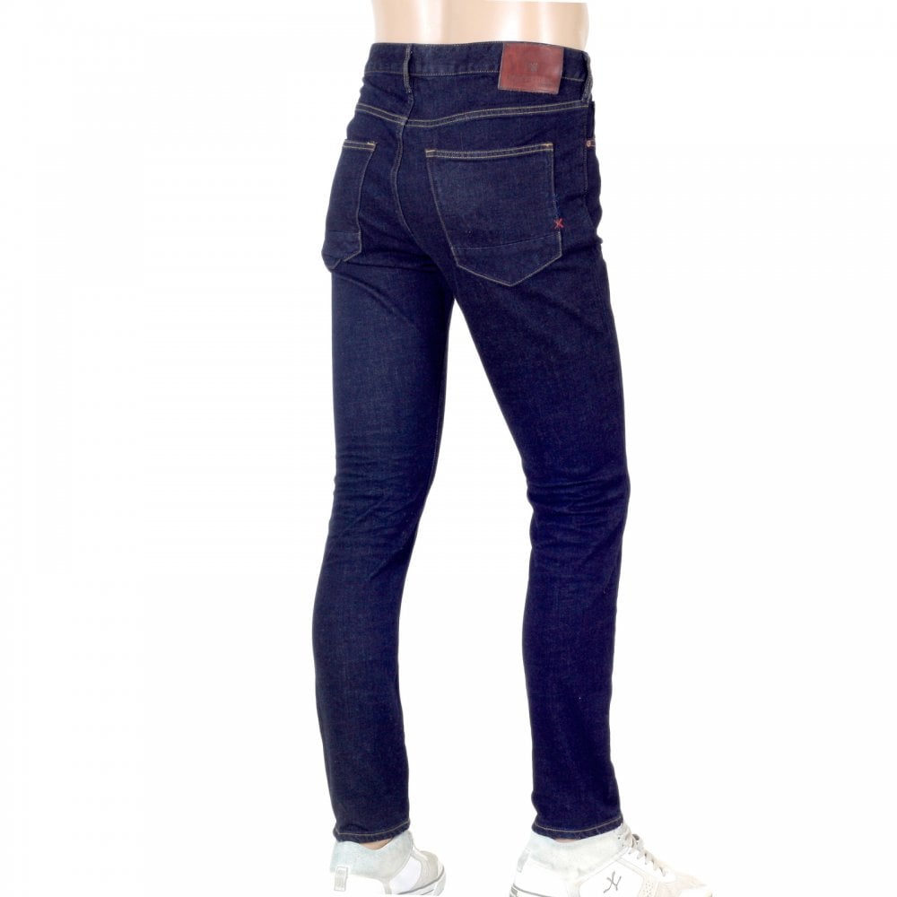 Scotch & Soda Skim 135093 Stretch Skinny Jeans in Dark Indigo for Men with Baked Crease Effect at Knees