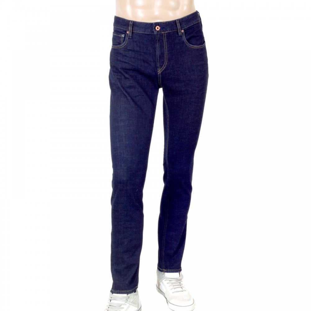 Scotch & Soda Skim 135093 Stretch Skinny Jeans in Dark Indigo for Men with Baked Crease Effect at Knees