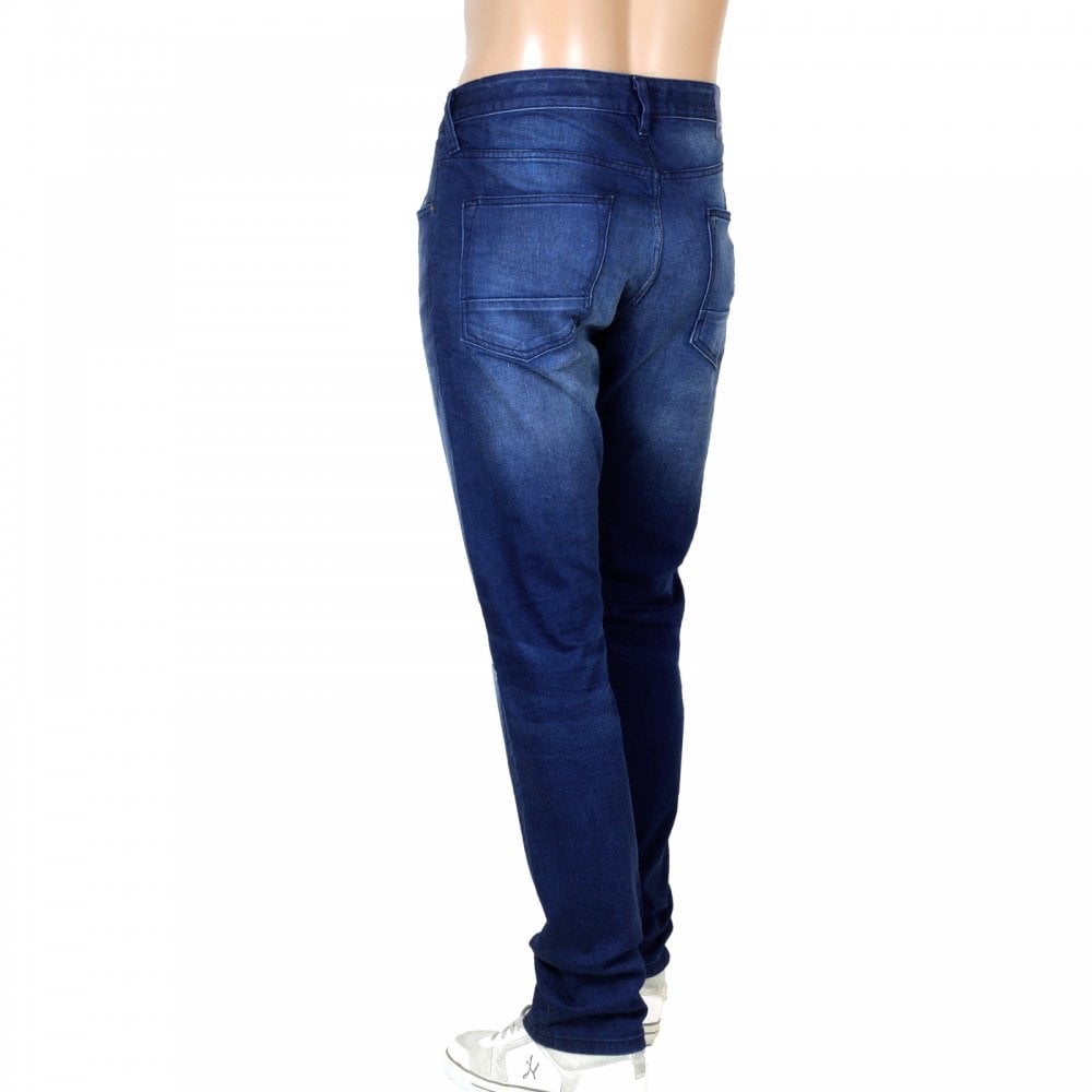 Scotch & Soda Ralston 135056 Winter Spirit Regular Slim Fit Jeans in a China Blue Wash and Worn Look