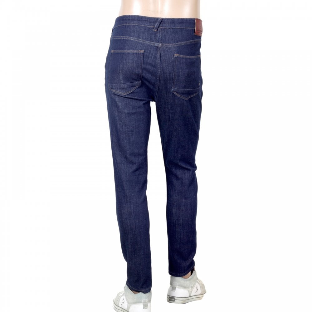 Scotch & Soda Super Skinny Fit 135084 Dart Washed Blue Denim Jeans for Men with Slight Creasing