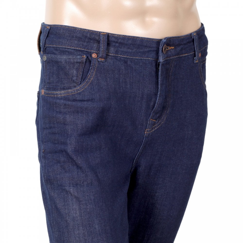 Scotch & Soda Super Skinny Fit 135084 Dart Washed Blue Denim Jeans for Men with Slight Creasing