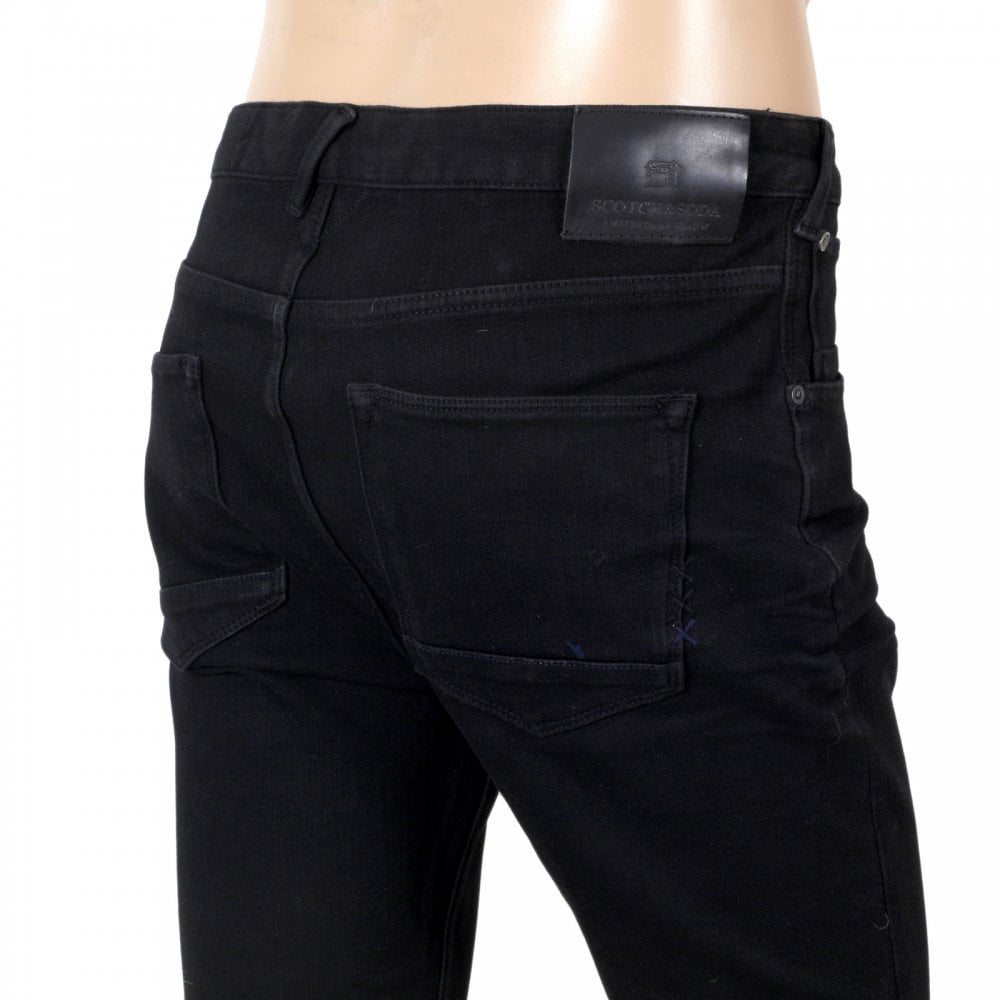 Mens Dart Rinsed Black 135083 Five Pocket Style Super Skinny Fit Jeans from Scotch & Soda