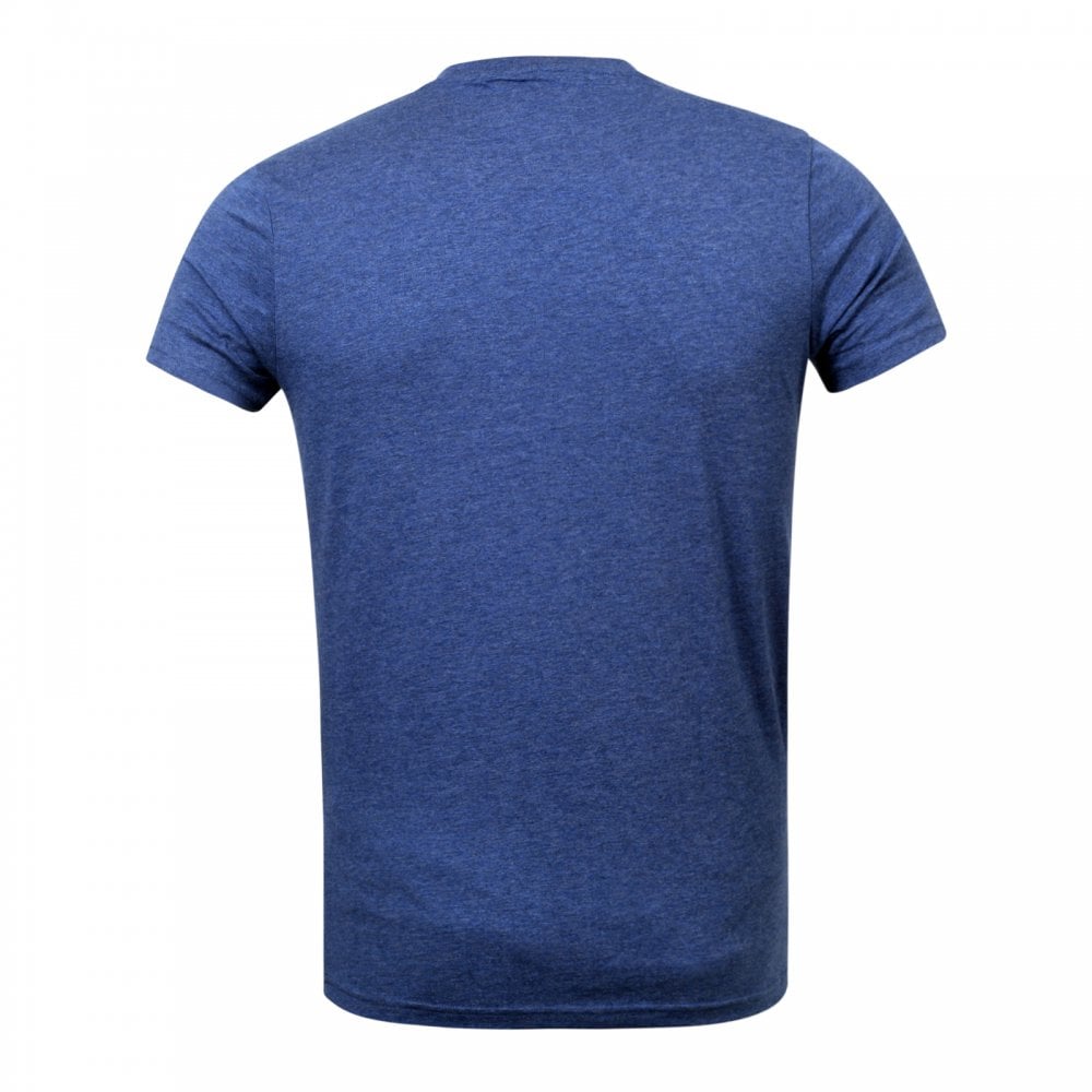 Dsquared2 Crew Neck Short Sleeve Cotton Slim Fit Blue T-Shirt with Printed Maple Leaf Logo on Chest