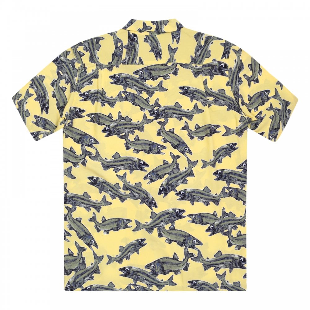 Sun Surf Keoni of Hawaii Yellow SS37463 Limited Edition Short Sleeve Regular fit Mens Hawaiian Shirt with Cuban Collar