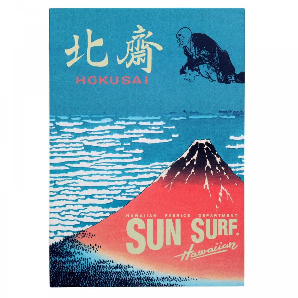 Sun Surf Navy Cotton Regular Fit SS37652 Short Sleeved Limited Edition Mens Hawaiian Shirt with Musha-E Drawing Print