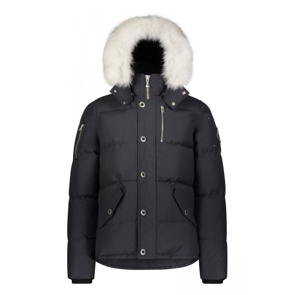 Navy 3Q Jacket with Natural Fur
