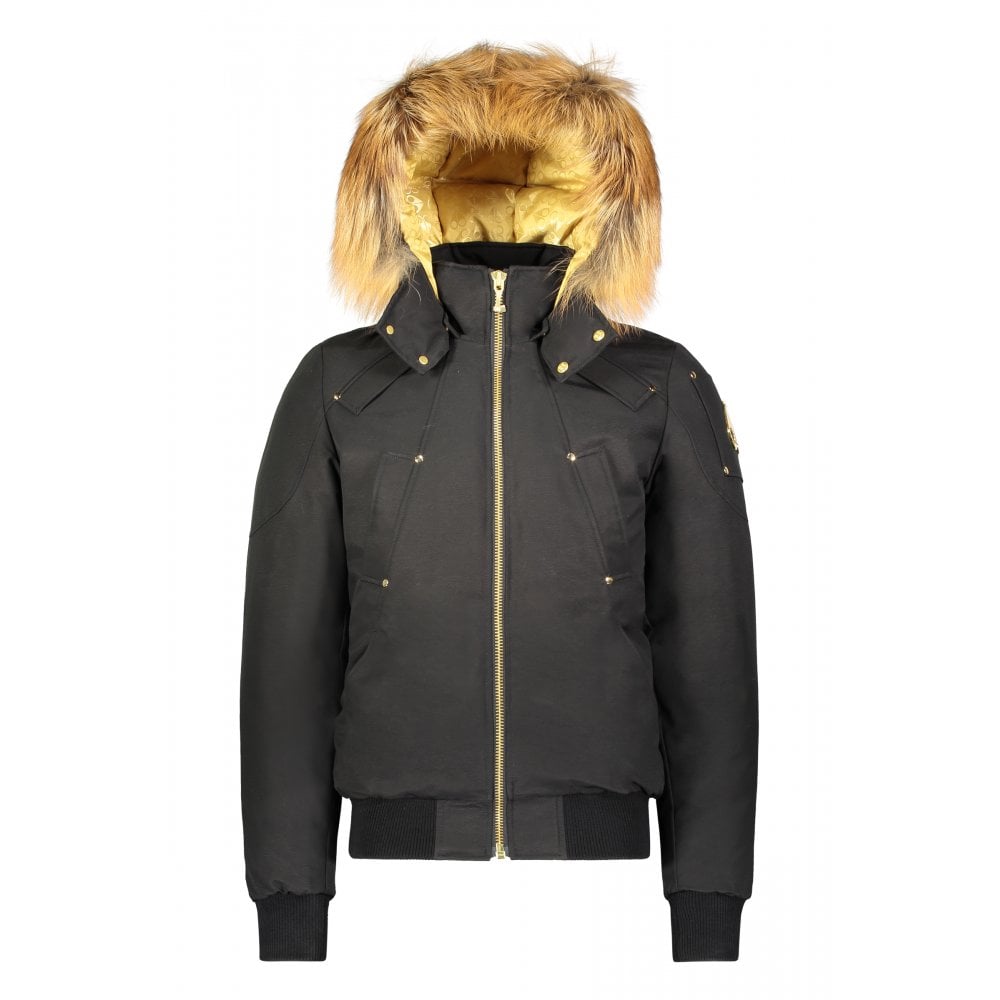 Black Rapids Bomber Jacket with Gold Fur