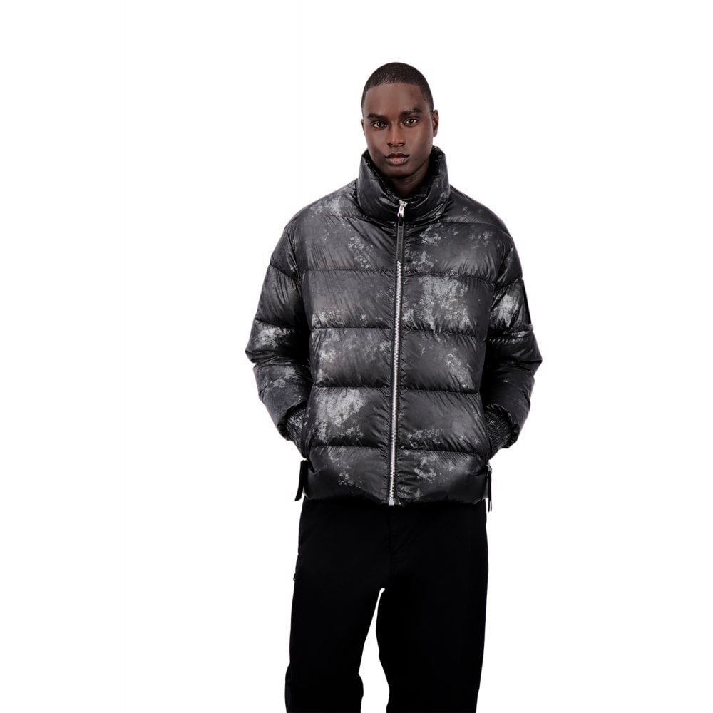 BLACK CARBON PRINT JAVENLIN PUFFER JACKET
