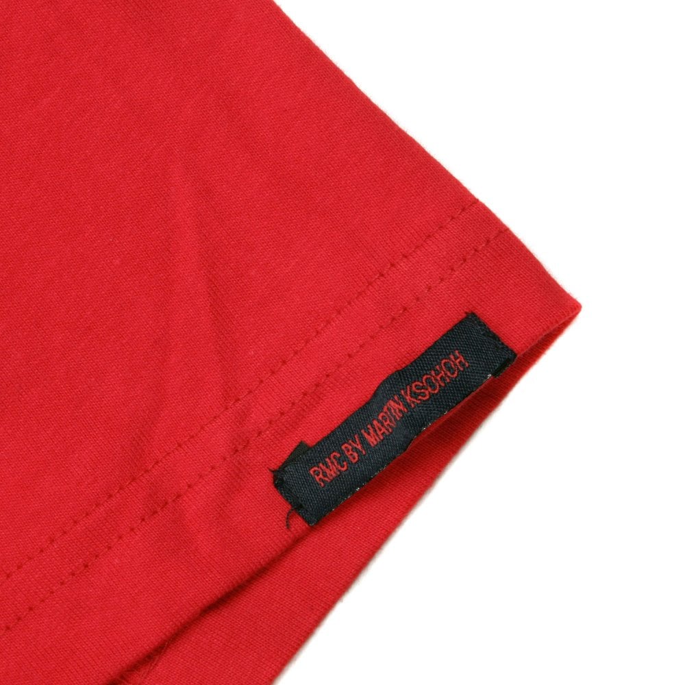 Red Crew Neck Regular Fit T-Shirt with Printed Half Monkeys