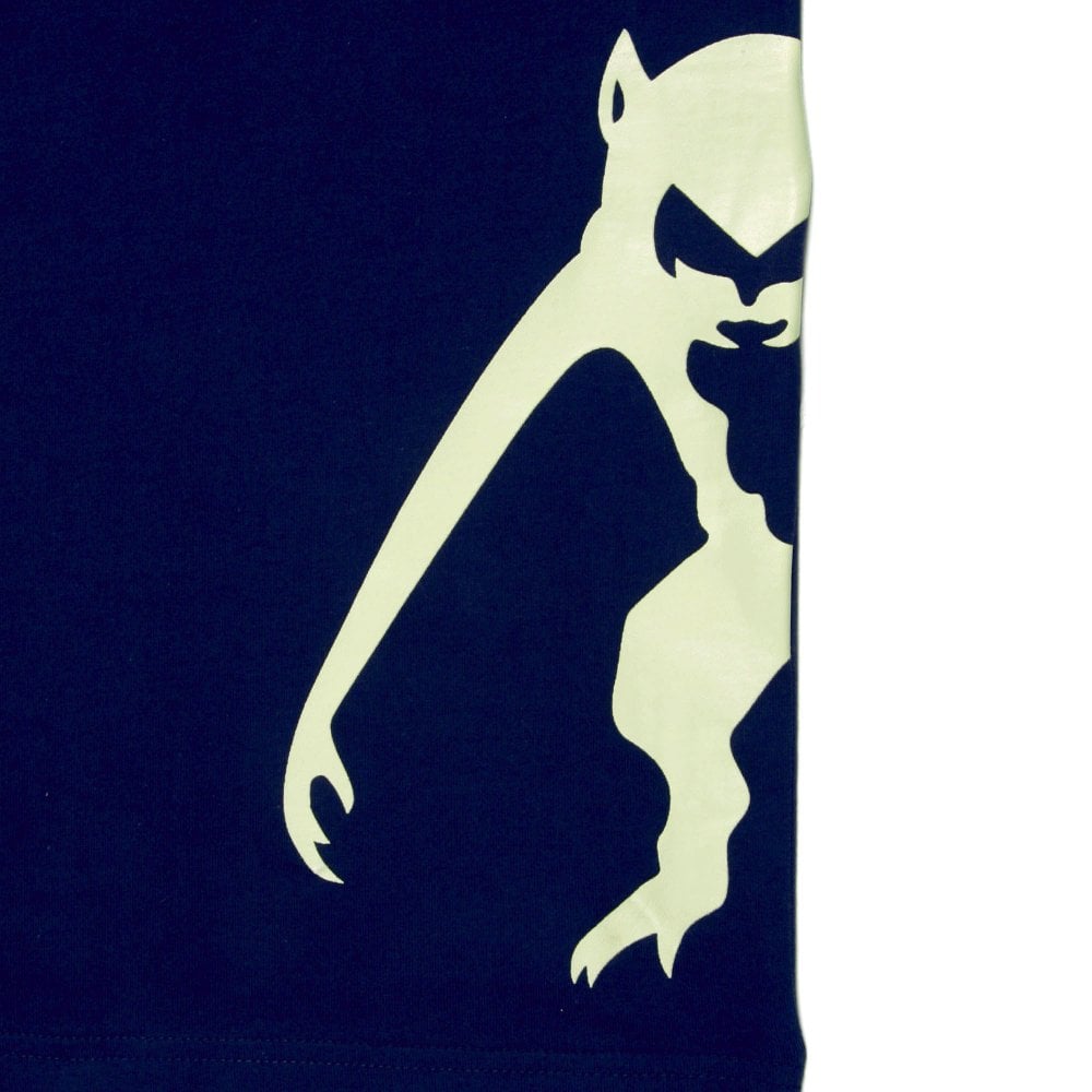 Navy Crew Neck Regular Fit T-Shirt with Printed Half Monkeys