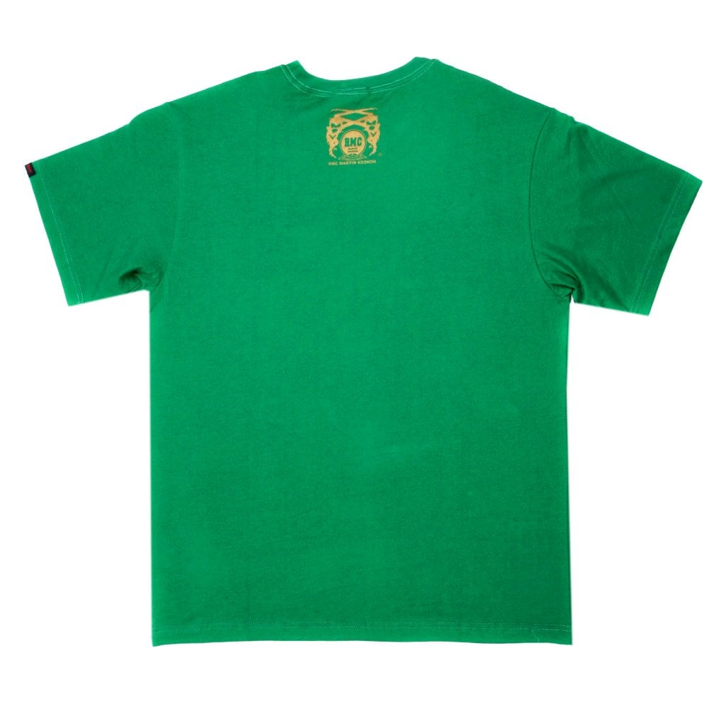 Green Crew Neck Regular Fit T-Shirt with Printed Red Star