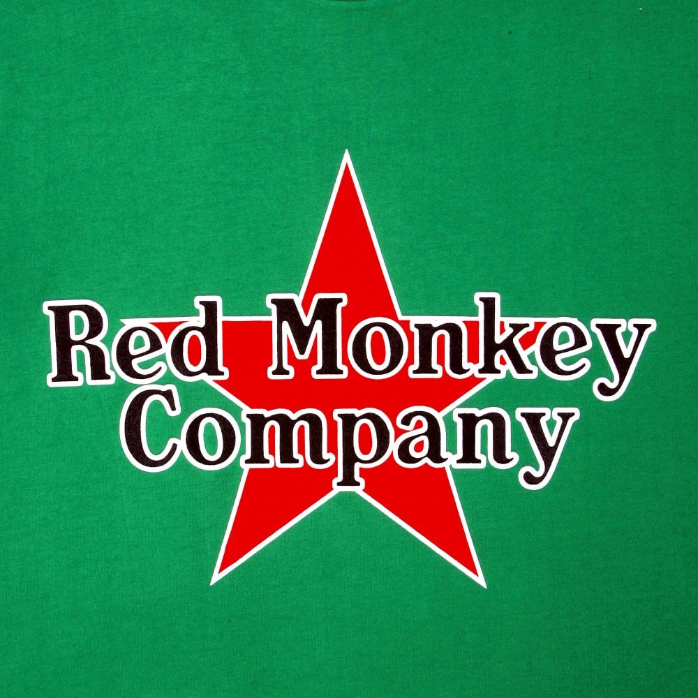 Green Crew Neck Regular Fit T-Shirt with Printed Red Star