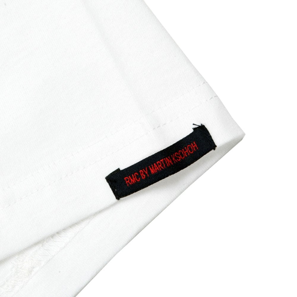 White Crew Neck Regular Fit T-Shirt with Printed Panda