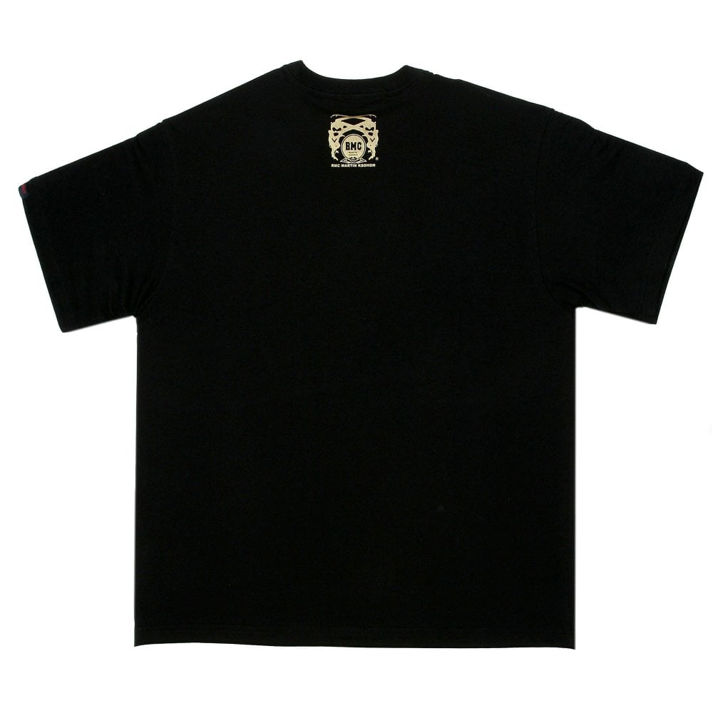 Black Crew Neck Regular Fit T-Shirt with Large Fragile Print