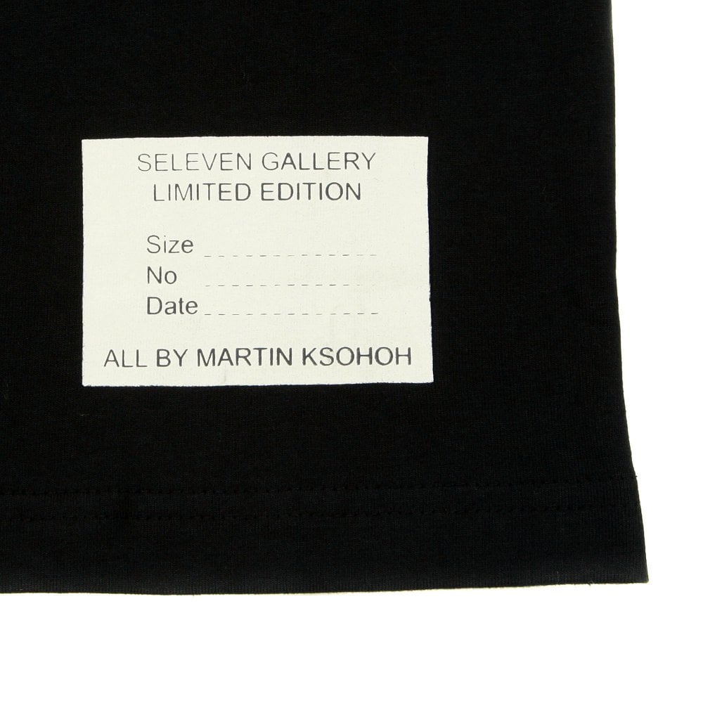 Black Crew Neck Regular Fit T-Shirt with Large Fragile Print